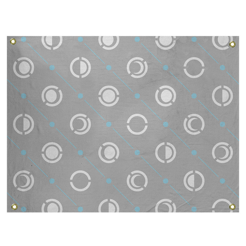 Tapisserie, H 26 po x l 36 po, Gris / blanc / bleu sarcelle
