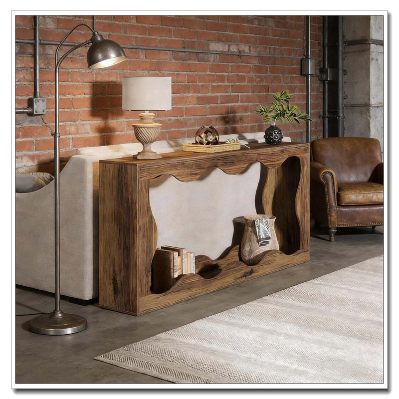 Modern Style Entryway Table, Rustic Brown
