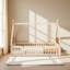 Lit simple en forme de tente avec garde-corps, lattes et porte-485505704