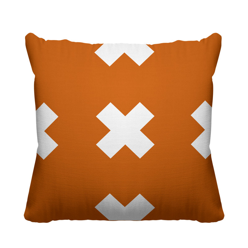 Coussin intérieur / extérieur Luella, Orangé, 15 po x 15 po, Carré