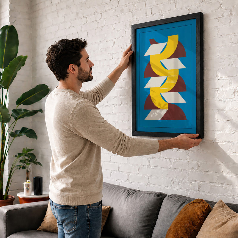 Rhythm Geometric - Print, A2 - 59.4 x 42.0 cm, White