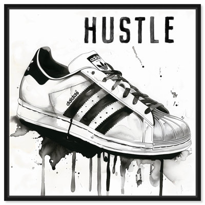 Black Watercolor Sneaker Drip Canvas Sneaker Head Prints by Art Remedy