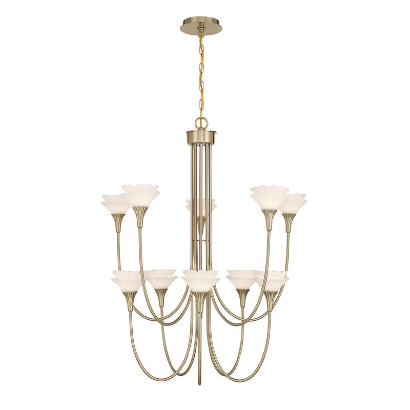 Florena 10-Light Chandelier in Noble Brass by Breegan Jane