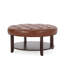 Contemporary Round Ottoman with Storage Shelf-52995605
