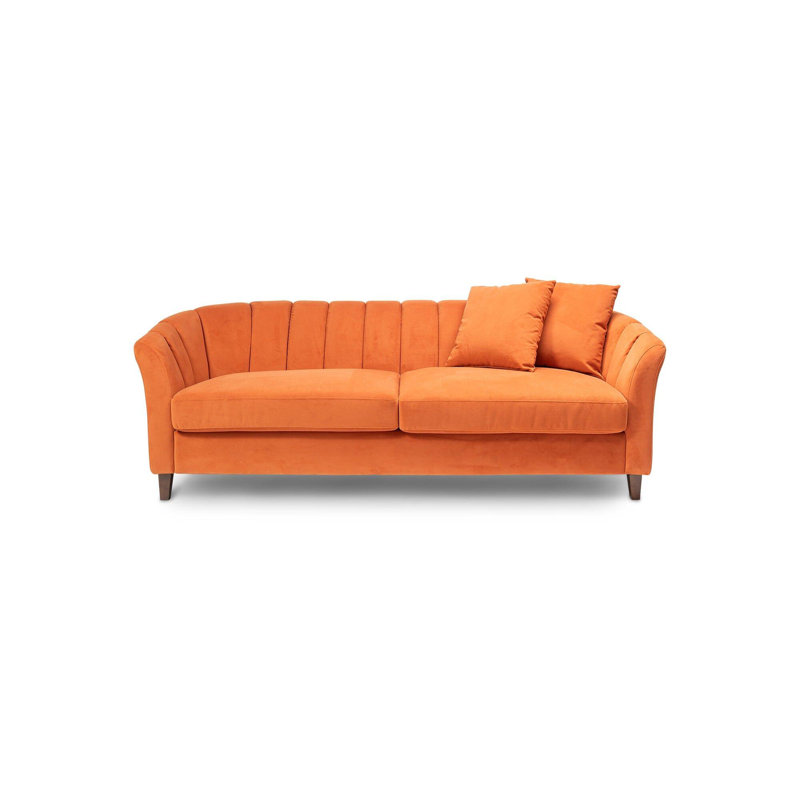 Sligo 4 Seater Velvet Sofa, Burnt Orange Velvet