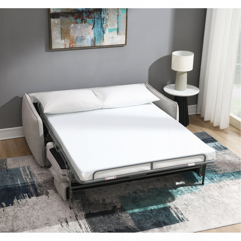 Beige Chenille Sofa W/Sleeper