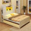 Balconera Platform Bed With Twin Size Trundle, LED Headboard With Storage & Power Outlets-114212891
