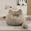 Pouf en fausse fourrure en forme de chat de 106 cm de large, canapé une place confortable avec coussin en forme de queue pour lire et jouer aux jeux vidéo-200756438