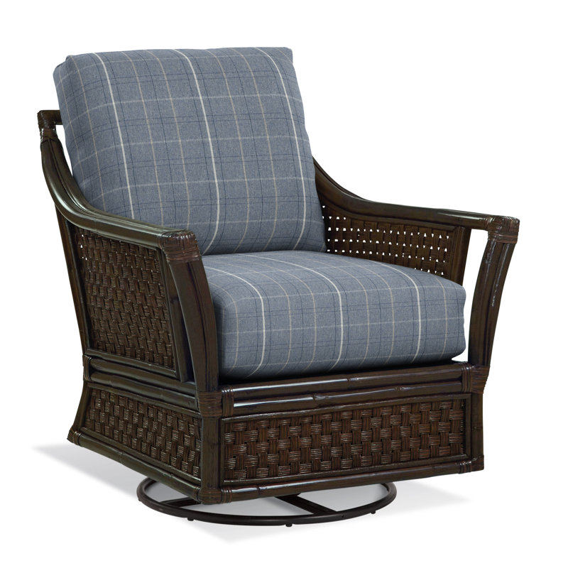 Boca Armchair, Lapis Plaid; 0126-63, Honey