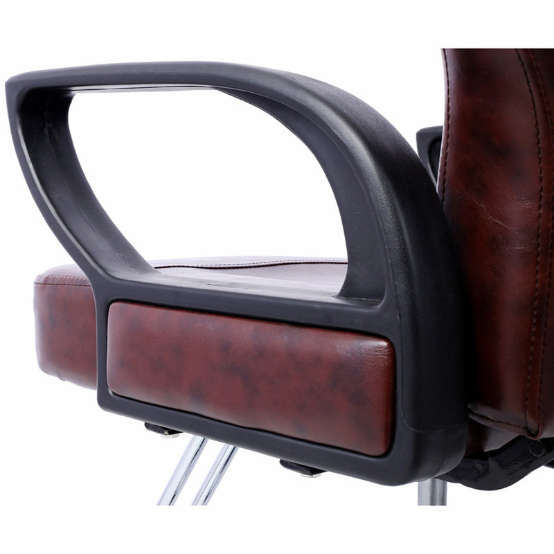 Fauteuil de coiffure polyvalent pour salon de coiffure, fauteuil de barbier hydraulique robuste, mobilier de spa, shampoing, siège inclinable extra large, équipement de coiffure et d'esthétique, marron
