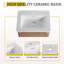 Meuble-lavabo mural 24 po avec lavabo en céramique blanche et porte à fermeture en douceur, emballage KD, contreplaqué