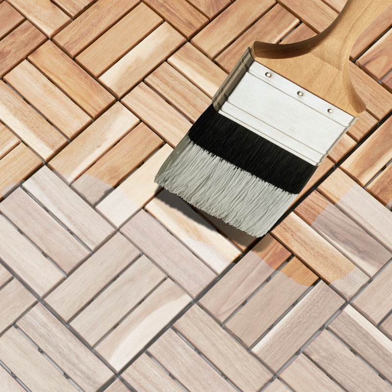 12'' X 12'' Interlocking Deck Tiles, Natural Wood