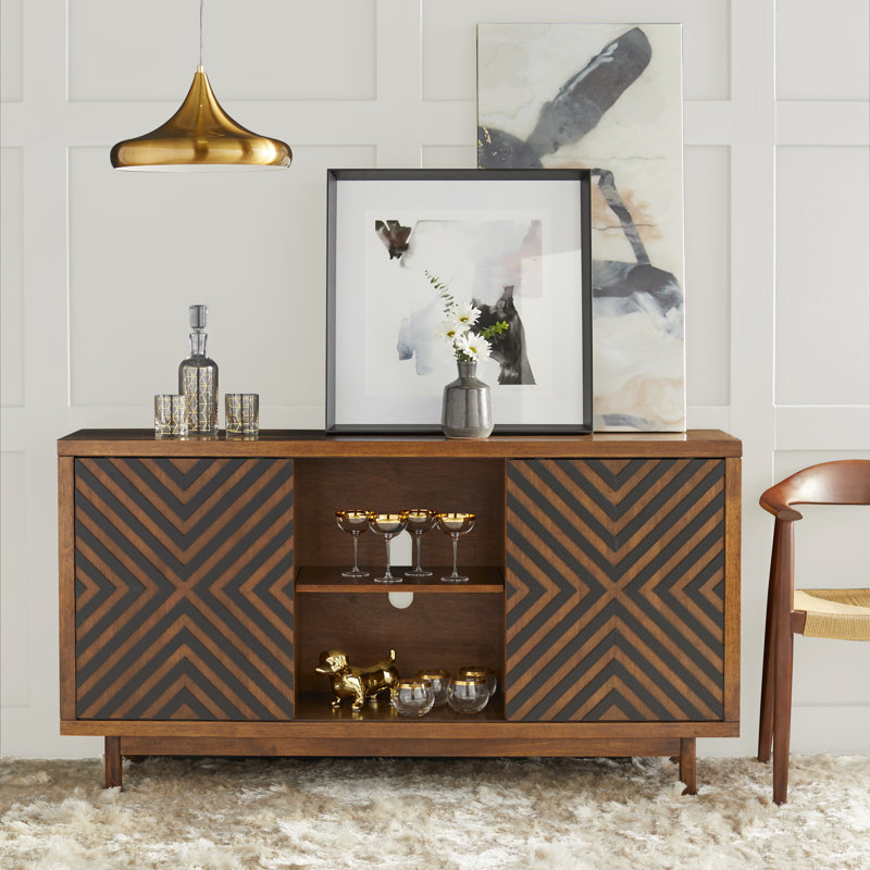 Altermease 63'' Sideboard, Tobacco/Black