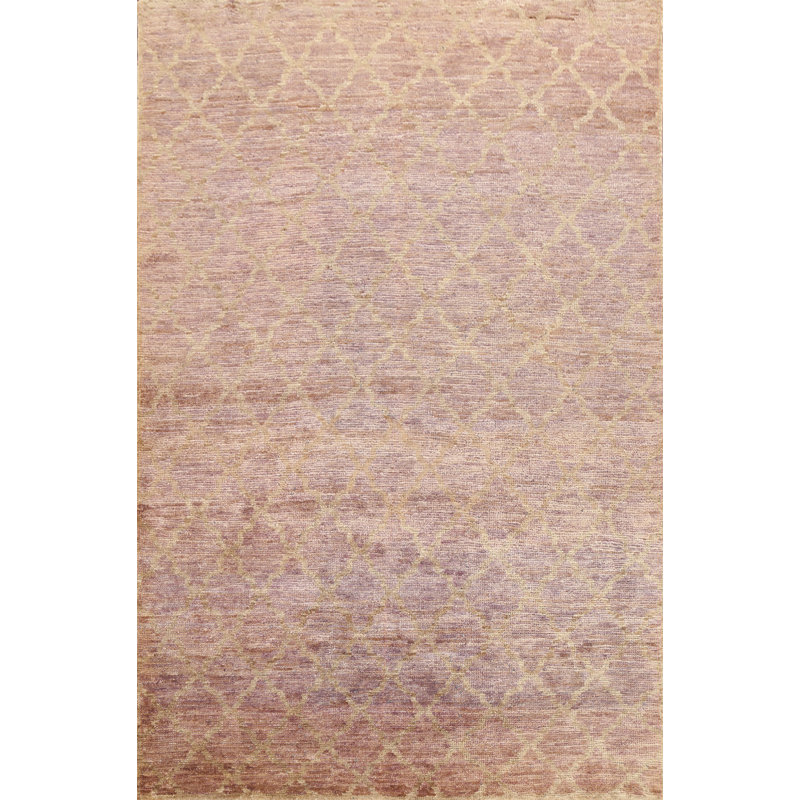 Tapis oriental à motif treillis abstrait 8 x 11