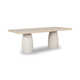 Keegan Plaster Base Wood Top Dining Table In White Sand And Ivory