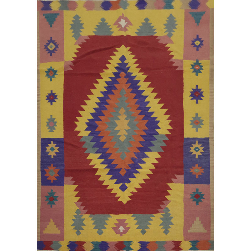 Tapis turc à motif géométrique kilim 8 x 10