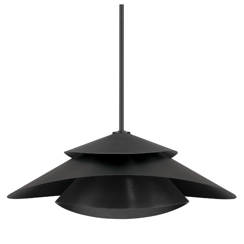 Hunter Hiro 1 Light Extra Large Pendant Ceiling Light Fixture, Matte Black, 65.75"