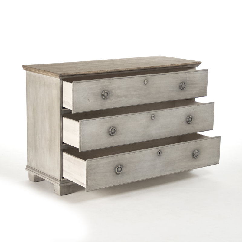 Commode standard 3 tiroirs, Gris