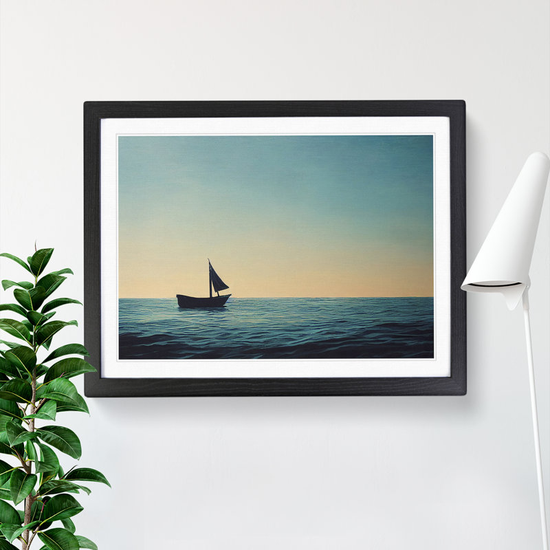 Solo Sailing Boat Vol.3 - Framed Print, 25cm H x 34cm W x 2cm D, Black