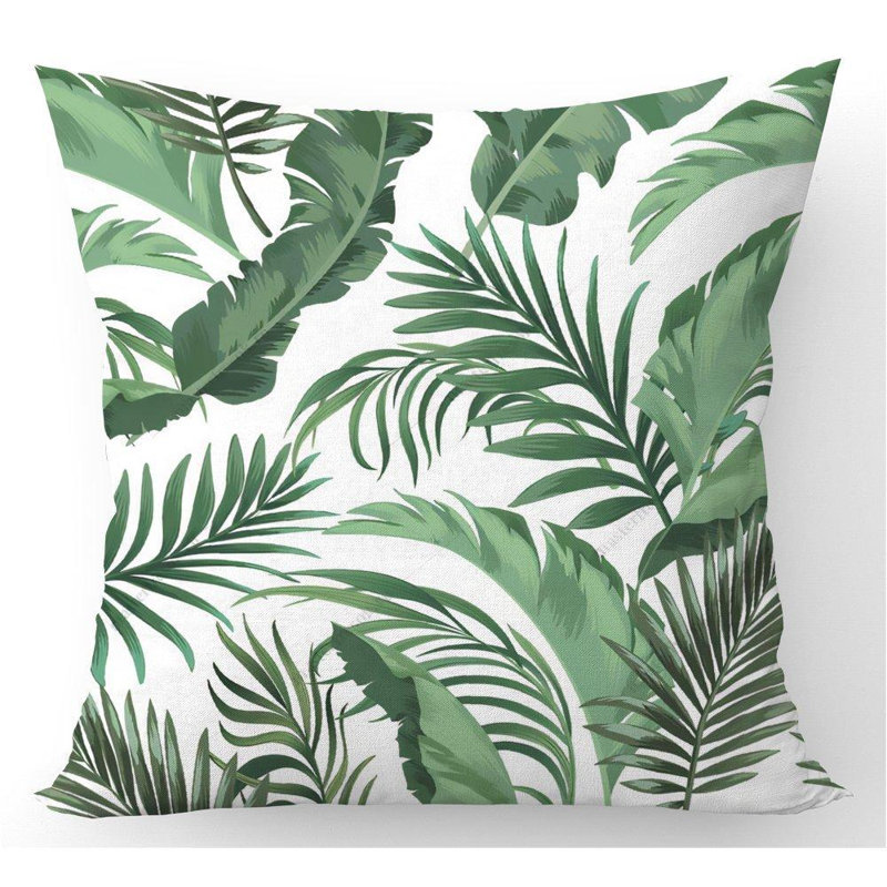 Charing TRENDY TROPICAL LEAVES Floral Square Throw Cushion