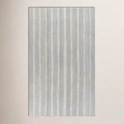 Aadison Blue Hand-Woven Striped Jute Rug