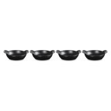 Le Creuset Enemeled Cast Iron Set Of 4 Mini Round Braisers, 1/3 Qt. Each, Matte Black