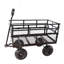 (Chariot utilitaire noir à double clôture) Les chariots de jardin avec chariot facilitent le transport du bois de chauffage