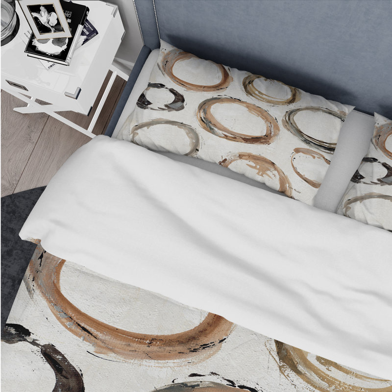 Ensemble de housse de couette moderne géométrique Natural Balance, Housse de couette très grand + 2 taies décoratives