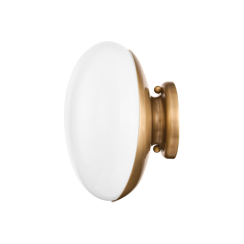 Patina Brass and Opal Glass 1-Light Wall Sconce