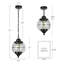 Lanterne suspendue d'extérieur 1 lumière H 12 po Havn