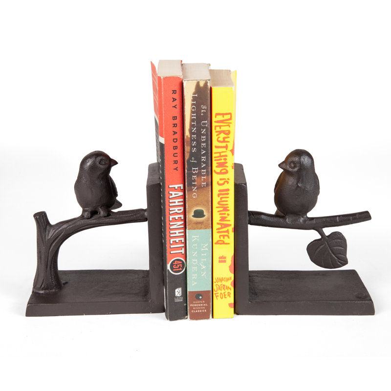 Handmade Iron Birds on Branch Bookends