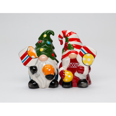 Pickleball Christmas Gnome Salt And Pepper