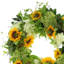 26" Assorted Hydrangeas And Sunflowers Arranged On A Wreath