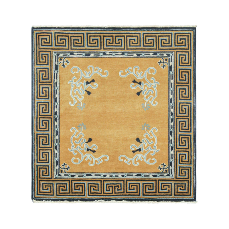 One-of-a-Kind 3'3x3'2 Hand Knotted Area Rug