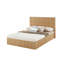 Cadre de lit grand format avec rangement relevable, lignes courbes en bois ondulé, rangement hydraulique / pas de sommier, chêne.-1629709351