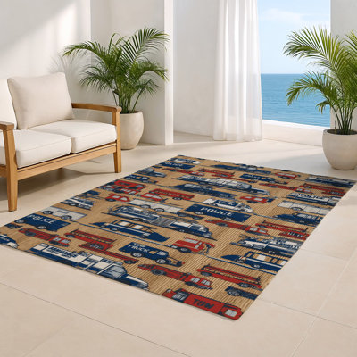 Tapis intérieur et extérieur brun Transport