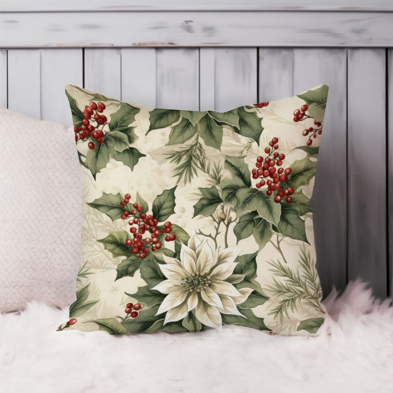 Botanical Christmas Flower Pattern Botanicals Classical, 20" x 20"