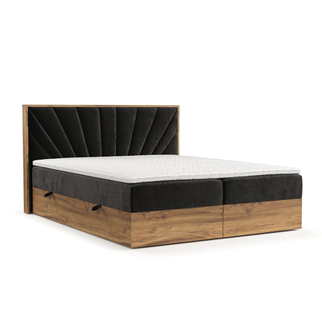 Boxspringbett ASAHI mit Bonellmatratze und Topper