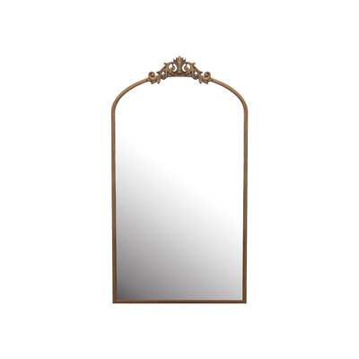 Wall Mirror 43x24 Inch Vintage Ornate Arched Floor Mirror Metal Framed Mirror Dressing Mirror