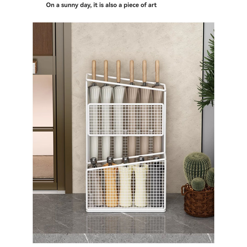 Metal Freestanding Umbrella Stand, White