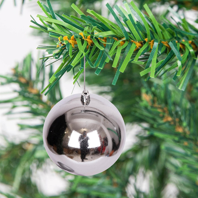 Polyvinyl Chloride (PVC) Ball Ornament, Mid Grey, 6cm H x 6cm W x 6cm D