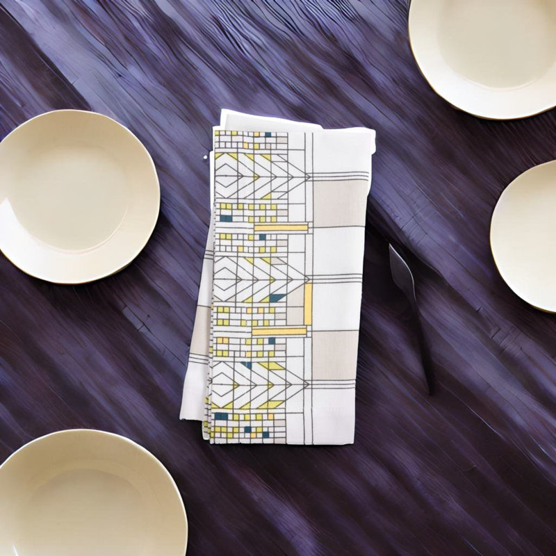Tree Of Life 100% Cotton Geometric Square Napkin