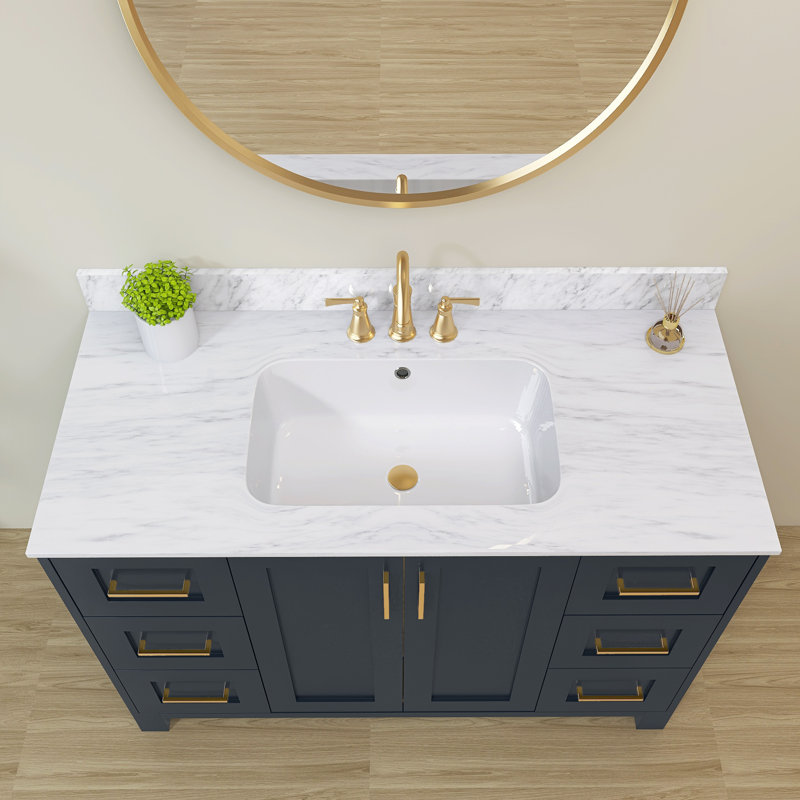 49 po Meuble-lavabo en marbre Real