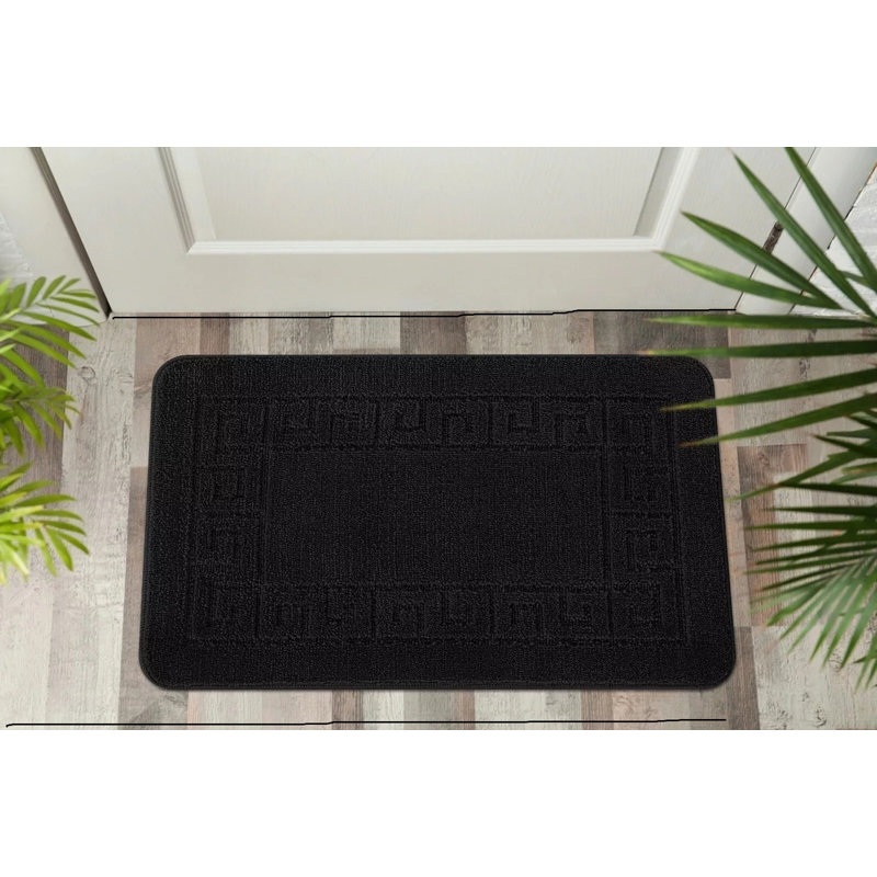 Aidelyn Non-Slip Indoor Doormat, Black, 50cm W x 80cm L