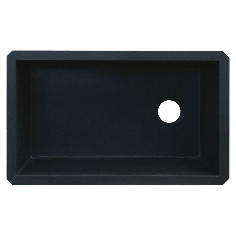 Radius 31.75'' L Single Bowl Kitchen Sink, Black