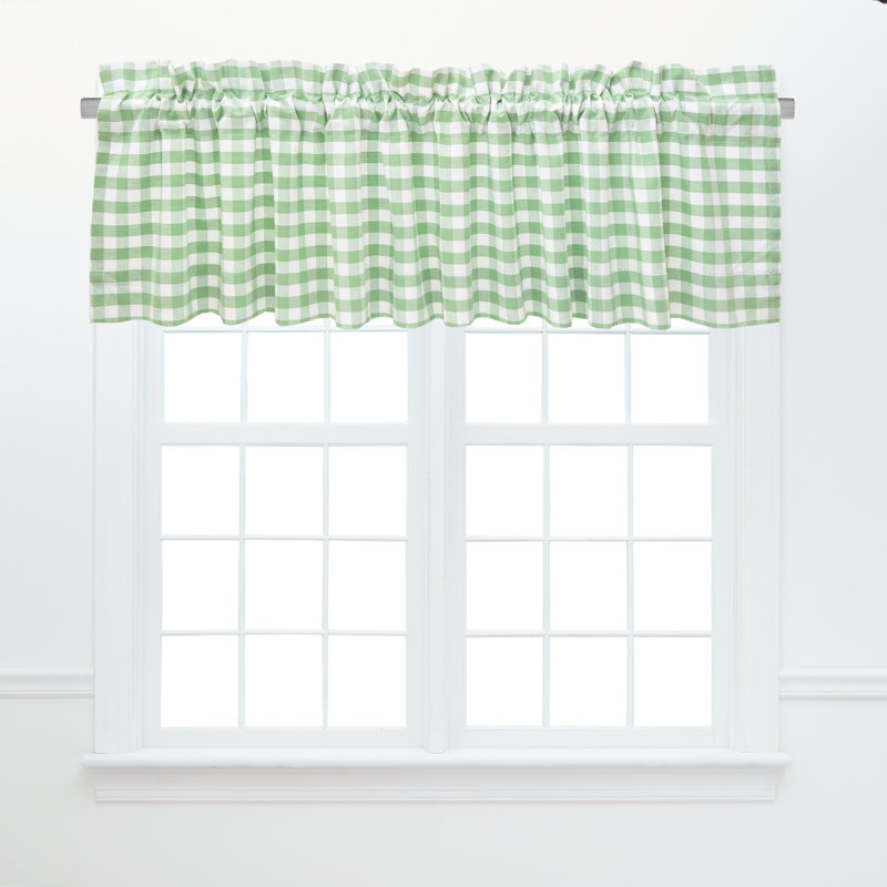Ashford Sage Green and White Cotton Gingham Valance Set
