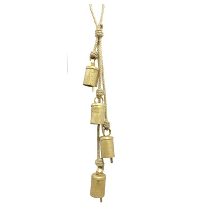 16" CLUSTER OF 4 GOLD METAL SMALL BELL