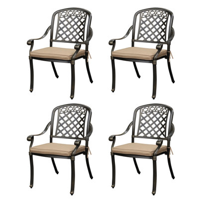 Chaise de salle à manger en métal avec coussin