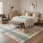 Modern Plaid Machine Washable Beige / Blue / Orange Indoor Area Rug with Non-Slip Backing-1737546780