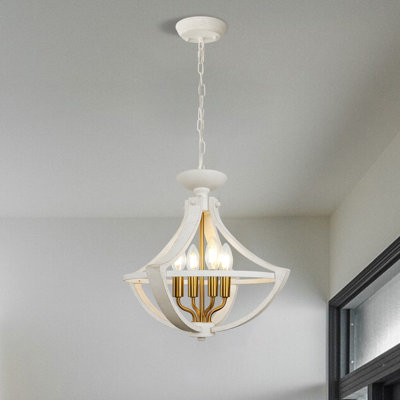 Lustre suspendu encastré rustique 4 lumières 15,74 po Chinaza